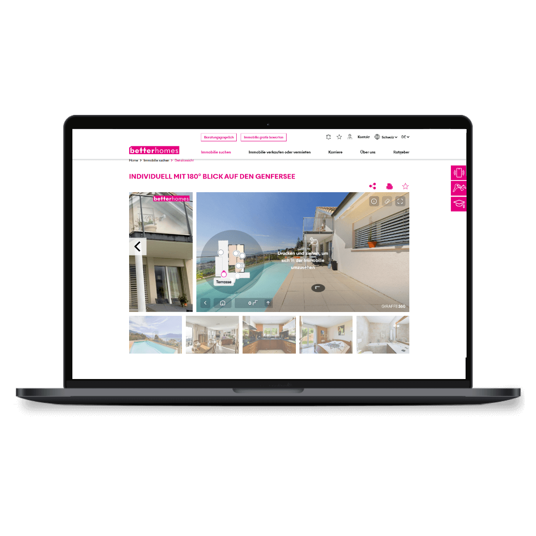 A laptop with Betternet open is lying on a sofa.