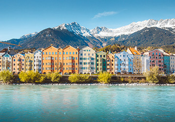 Bunte Häuser von Innsbruck am Inn