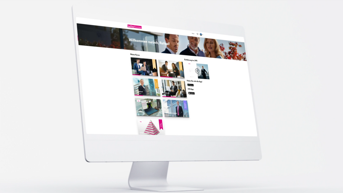 Computer mit Betterhomes Academy im Browser