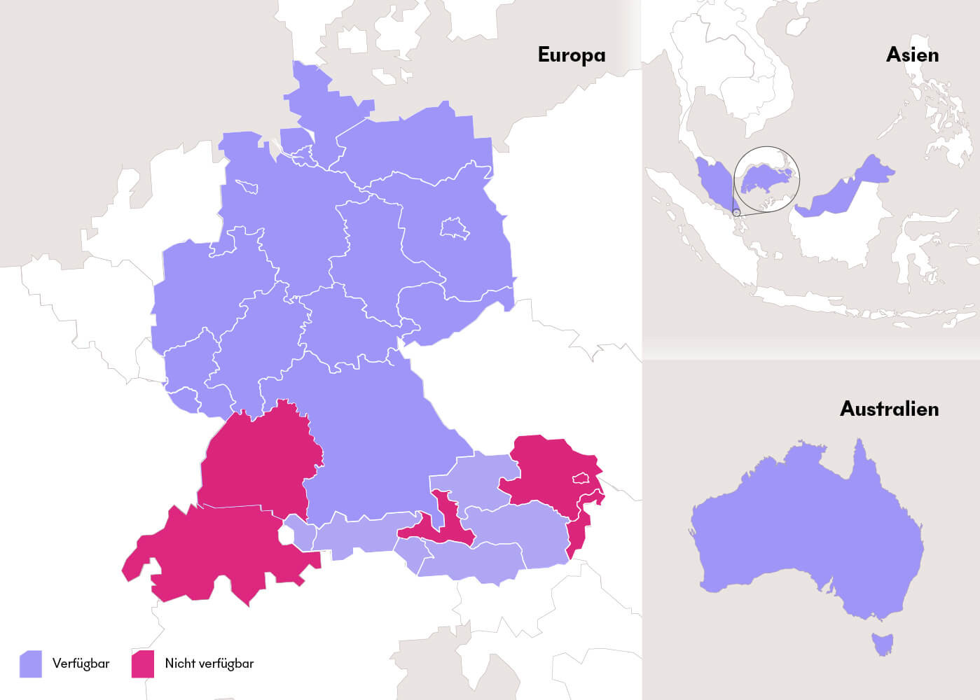 Landkarten von Europa, Asien und Australien