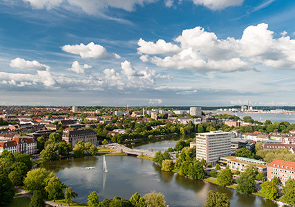 Luftaufnahme der Kieler Innenstadt